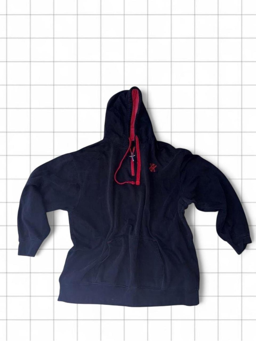 Black and Red Fleece Lined Half Zip Avirex Hoodie